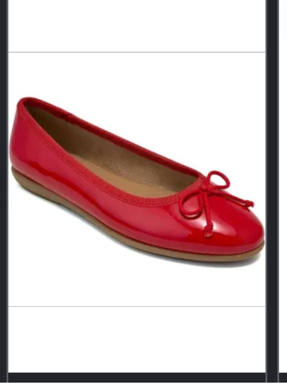 AEROSOLES Women’s Homebet Red Patent Ballet Flats with Bow Detail